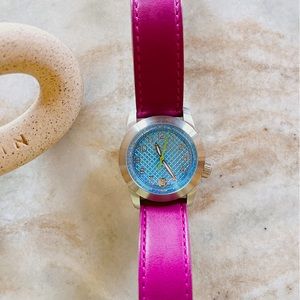 Designer Paul Smith Woman’s Fuschia Leather Wrist Watch